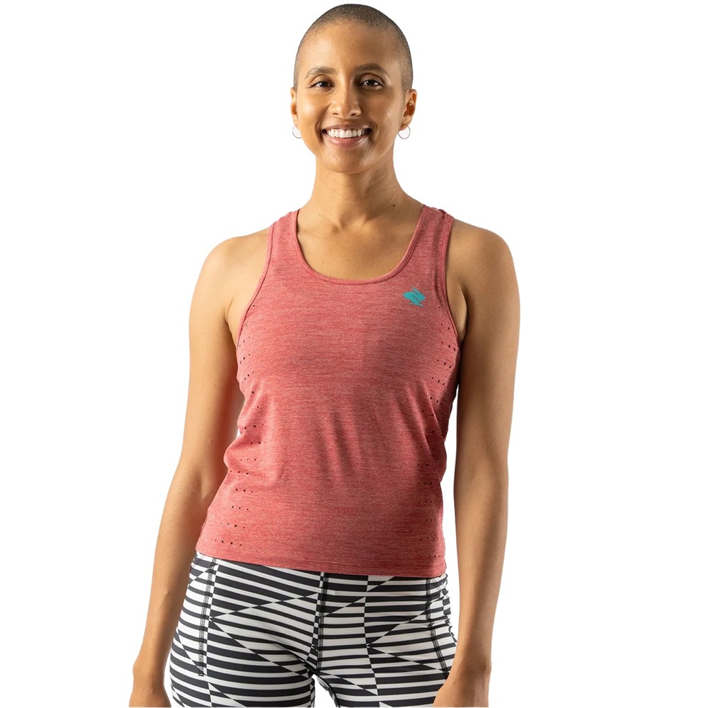 RABBIT WOMEN'S FLOW STATE TANK in scarlet sage XS